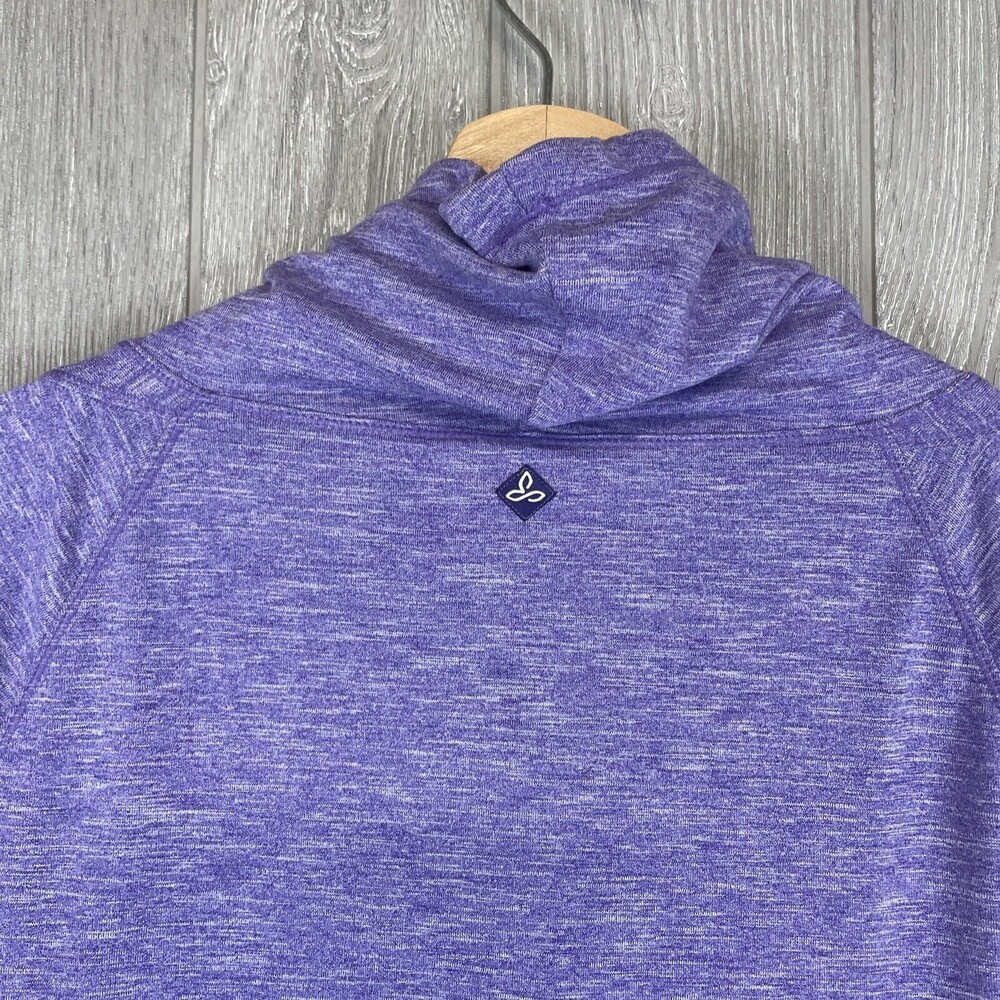 Prana‎ Women Small Jacket Sweatshirt Heather Purple Cowl Neck Active Travel Soft - Picture 6 of 7